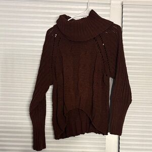 DR2 Rich Brown Cowl Neck Sweater